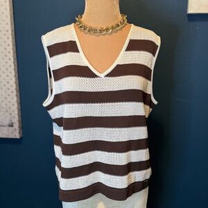St John Sport Sleeveless Vneck Knit Sweater XL